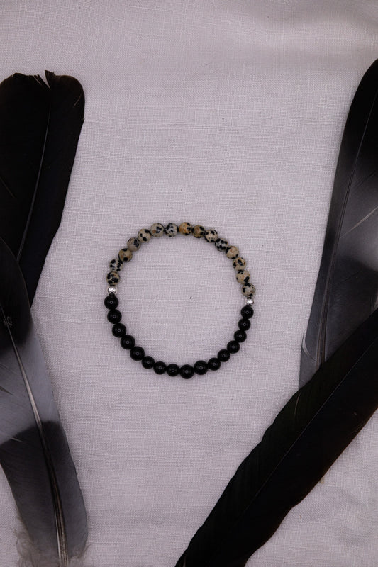 Armband Turmalin & Dalmatiner Jaspis