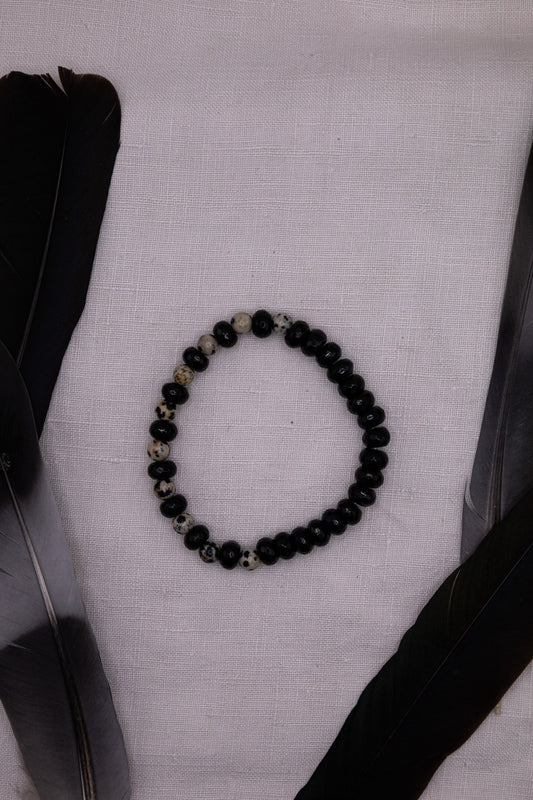 Armband Onyx & Dalmatinerjaspis