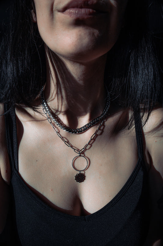 Halskette Steel Lebensblume