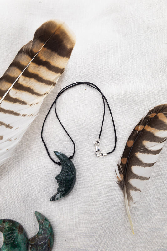 Halskette Moosachat-Mond