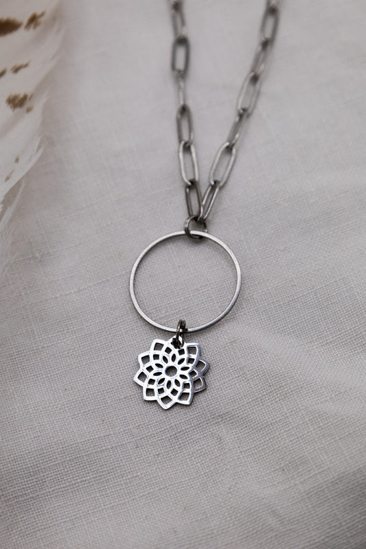 Halskette Steel Lebensblume
